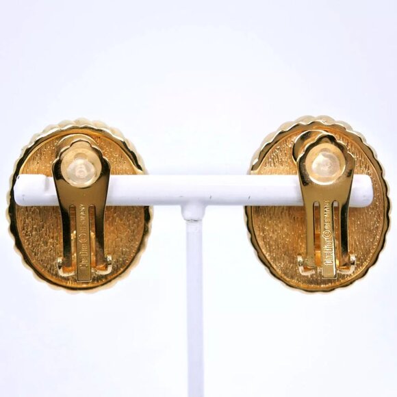 Dior Earring vintage Blue Plated Gold 35.5g Women - Picture 3 of 4